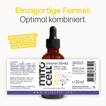 Preview: mitocell Vitamin D3/K2 Tropfen 20ml