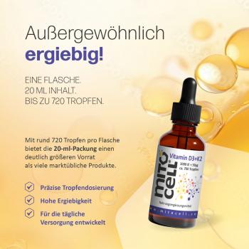 Preview: mitocell Vitamin D3/K2 Tropfen 20ml